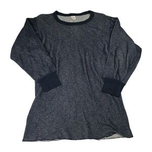 Morgan Mills Performance Wear Thermal Long Sleeve Waffle‎ Grid Knit L 42-44 Blue